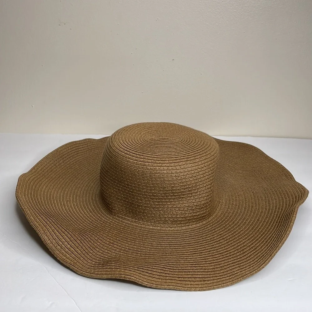 GOLDCOAST Sunwear Straw Sun Hat Brown Wide Brim Coastal Grandma Beach